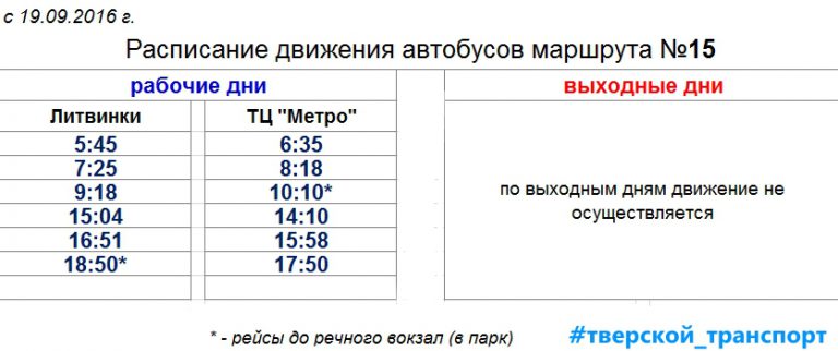 Расписание автобусов Тверь.